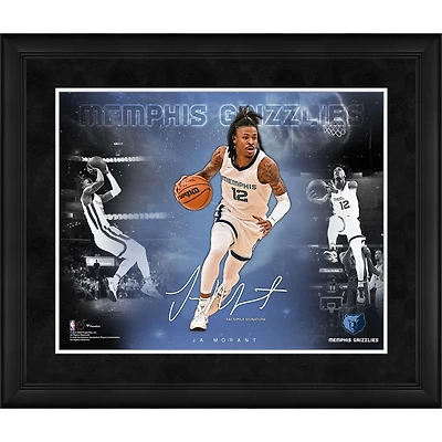 Collage de signatures en fac-similé des Memphis Grizzlies de Ja Morant, 16" x 20" avec les étoiles du jeu