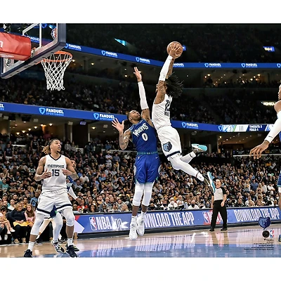 Photographie non signée du dunk en élévation de Ja Morant des Memphis Grizzlies