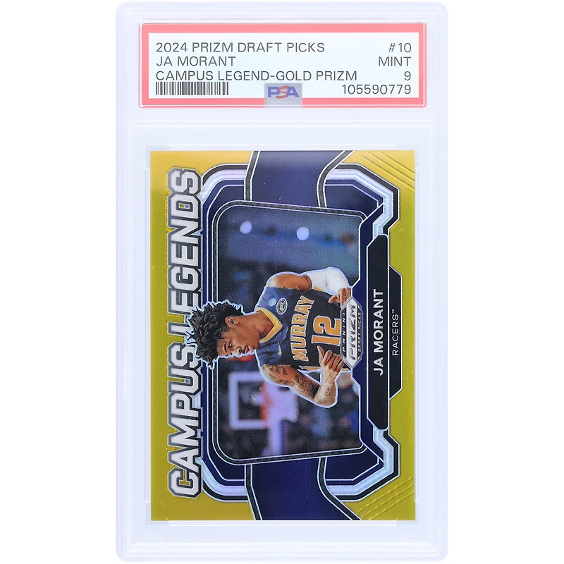 Ja Morant Murray St. Racers 2024 Panini Prizm DP Campus Legend Gold Prizm #10 #6/10 PSA Authenticated 9 Card