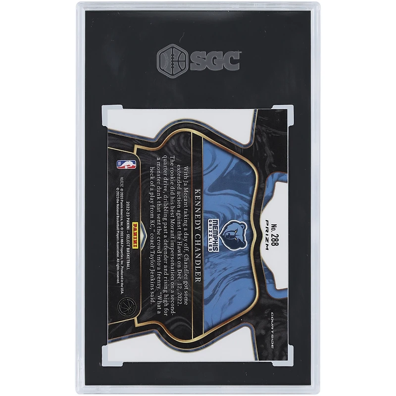 Kennedy Chandler Memphis Grizzlies 2022-23 Panini Select Cosmic Prizm Courtside #288 SGC Authenticated 10 Rookie Card