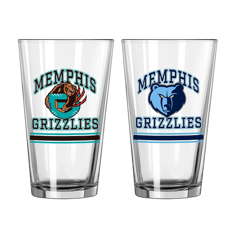 Grizzlies de Memphis 16oz. Verre à pinte, paquet de deux