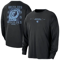 T-shirt à manches longues surdimensionné Nike Courtside Memphis Grizzlies pour homme, noir