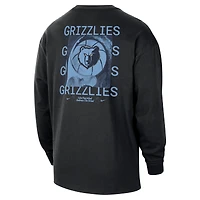 T-shirt à manches longues surdimensionné Nike Courtside Memphis Grizzlies pour homme, noir