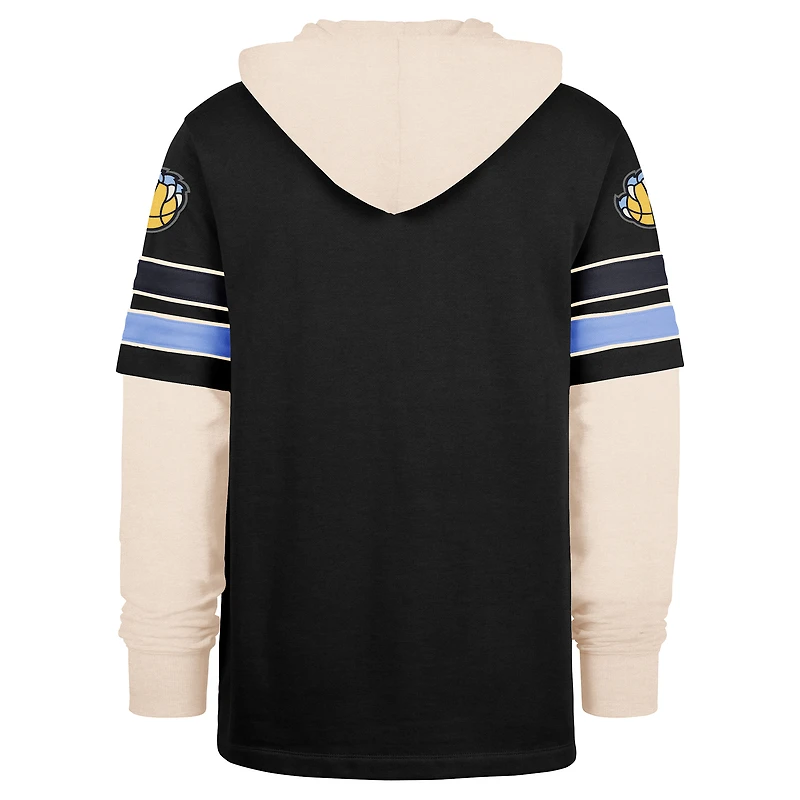 Men's '47  Black Memphis Grizzlies Split Zone Cornerback Duo Hoodie