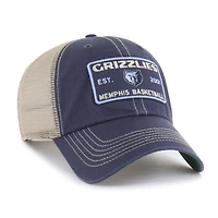 Men's '47 Navy/Tan Memphis Grizzlies Wabash Patch Clean Up Adjustable Hat