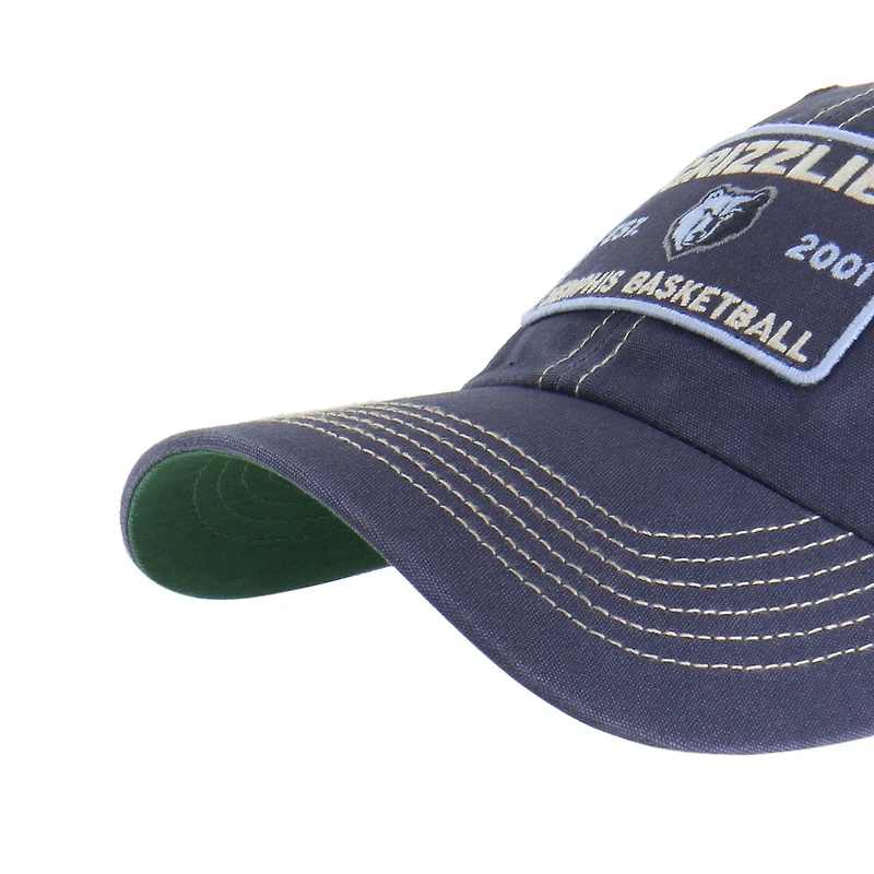 Men's '47 Navy/Tan Memphis Grizzlies Wabash Patch Clean Up Adjustable Hat