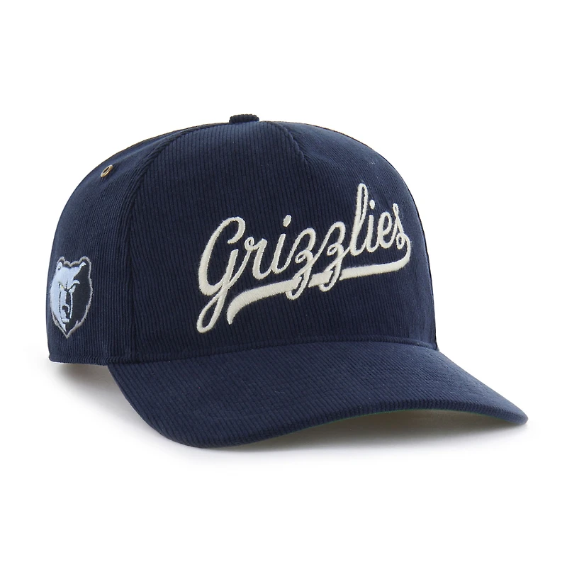 Casquette ajustable en velours côtelé décontracté Golden Age des Memphis Grizzlies pour homme, modèle 47, bleu marine