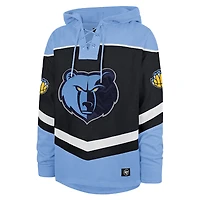 Sweat à capuche surdimensionné lacets en tri-satin pour homme '47 Navy Memphis Grizzlies
