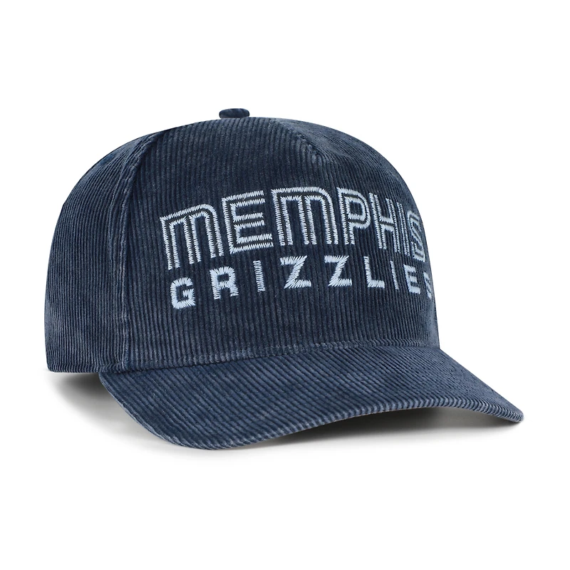Chapeau à capuche ajustable en velours côtelé délavé bleu marine Memphis Grizzlies Reclaim Snow Wash pour homme