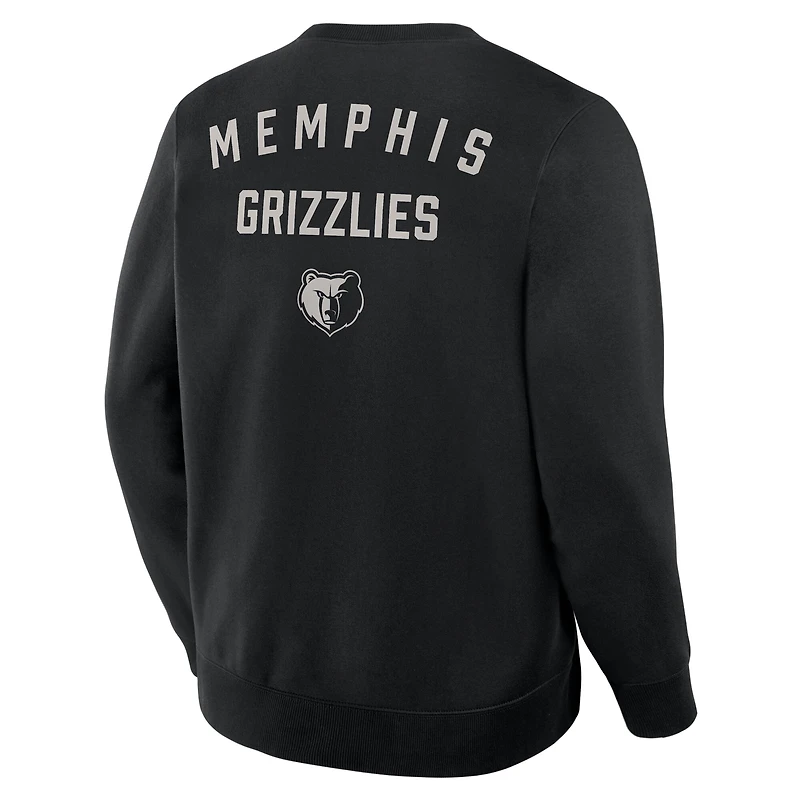 Men's Fanatics Black Memphis Grizzlies Crossover Collection Defensive Rotation Drill Premium Pullover Sweatshirt