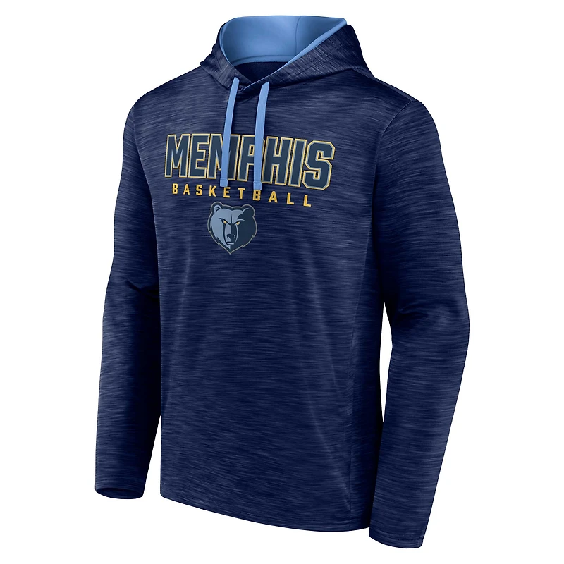 Sweat à capuche Fanatics Heather Navy Memphis Grizzlies Fast Break pour hommes