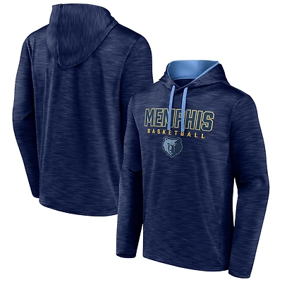 Men's Fanatics Heather Navy Memphis Grizzlies Fast Break Pullover Hoodie