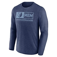 Men's Fanatics Heather Navy Memphis Grizzlies Three-Point Play T-Shirt