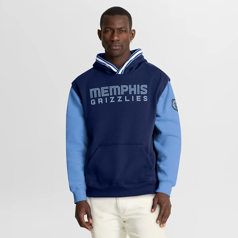 Sweat à capuche Fanatics bleu marine/bleu pour homme Memphis Grizzlies Half Court Shot Clock Fastbreak