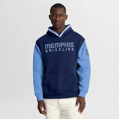 Men's Fanatics Navy/Blue Memphis Grizzlies Half Court Shot Clock Fastbreak Hoodie
