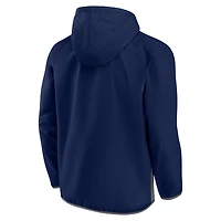 Men's Fanatics  Navy/Gray Memphis Grizzlies Anorak Flagrant Foul Color-Block Raglan Hoodie Half-Zip Jacket
