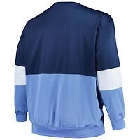 Men's Fanatics Navy/Light Blue Memphis Grizzlies Big & Tall Split Pullover Sweatshirt