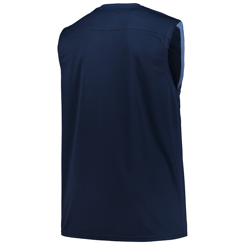 Men's Fanatics Navy Memphis Grizzlies Big & Tall Birdseye Muscle Tank Top