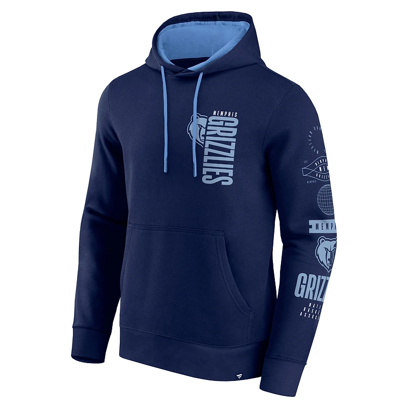 Sweat à capuche croisé Game Time de Memphis Grizzlies pour homme Fanatics Navy
