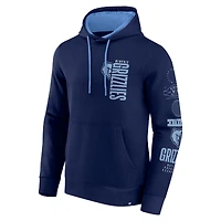 Sweat à capuche croisé Game Time de Memphis Grizzlies pour homme Fanatics Navy
