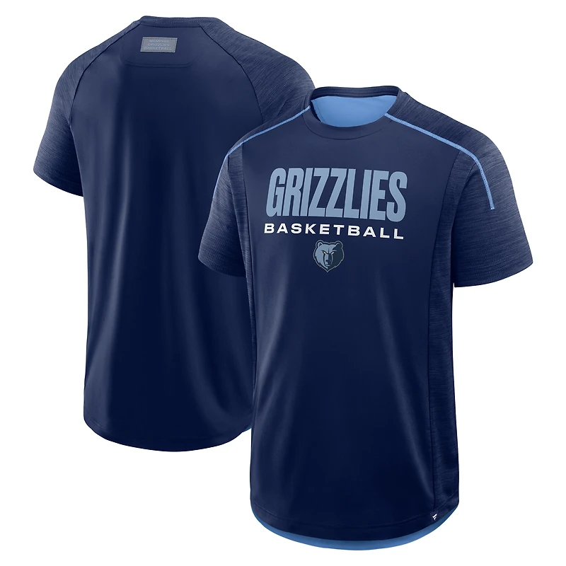 T-shirt d'entraînement de passe entrante pour homme Fanatics Navy Memphis Grizzlies