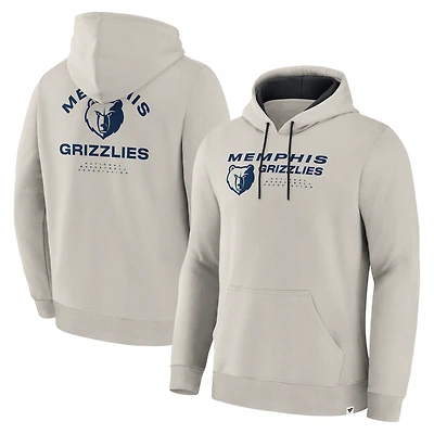 Men's Fanatics Off White Memphis Grizzlies Crossover Collection Blocked Shot Premium Pullover Hoodie