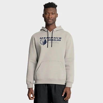 Men's Fanatics Off White Memphis Grizzlies Crossover Collection Blocked Shot Premium Pullover Hoodie