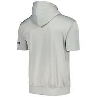 Men's Fanatics Silver/Light Blue Memphis Grizzlies Short Sleeve Pullover Hoodie