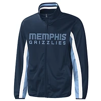 Veste de survêtement entièrement zippée pour homme G-III Sports by Carl Banks Navy Memphis Grizzlies Contender Wordmark
