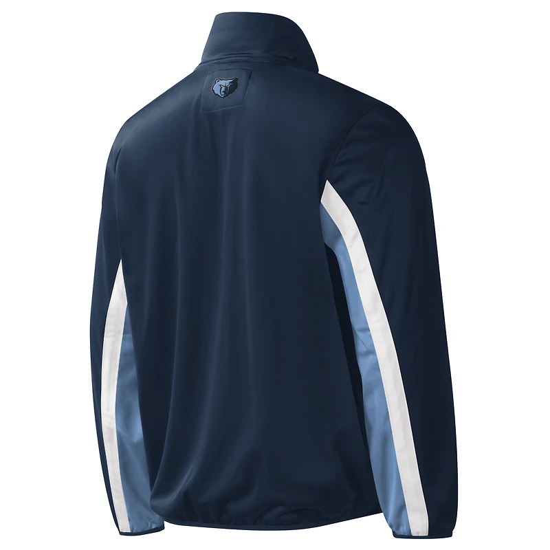 Veste de survêtement entièrement zippée pour homme G-III Sports by Carl Banks Navy Memphis Grizzlies Contender Wordmark