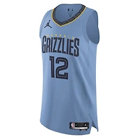Maillot de joueur authentique Jordan Brand Ja Morant bleu clair Memphis Grizzlies pour hommes - Édition Statement