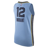 Maillot de joueur authentique Jordan Brand Ja Morant bleu clair Memphis Grizzlies pour hommes - Édition Statement