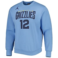 Sweat-shirt avec nom et numéro Jordan Brand Ja Morant pour homme, bleu clair, Memphis Grizzlies Statement