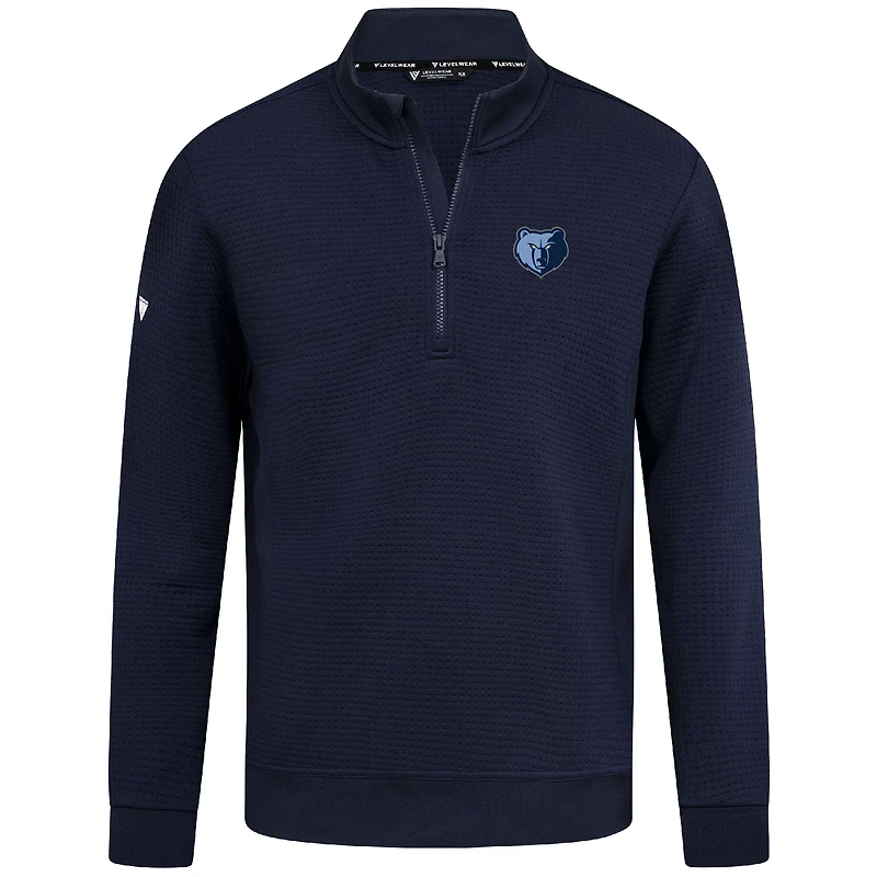 Pull à glissière quart de tour Accolade Cushion bleu marine pour homme Levelwear, Memphis Grizzlies