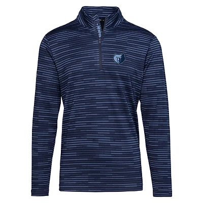 Men's Levelwear  Navy Memphis Grizzlies Gear Insignia Core Quarter-Zip Pullover Top