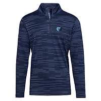 Men's Levelwear  Navy Memphis Grizzlies Gear Insignia Core Quarter-Zip Pullover Top