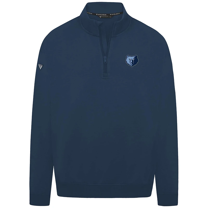Pull Murray à quart de zip bleu marine pour homme Levelwear Memphis Grizzlies