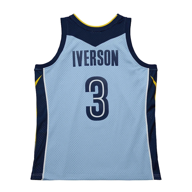 Maillot Swingman Mitchell & Ness Allen Iverson Memphis Grizzlies 2009/10 Hardwood Classics bleu clair pour hommes