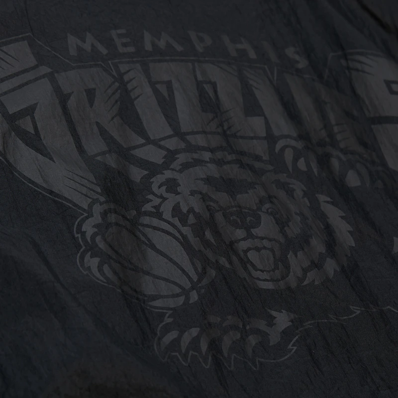 Veste coupe-vent à capuche entièrement zippée noire Memphis Grizzlies Playmaker pour homme Mitchell & Ness