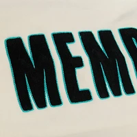 Men's Mitchell & Ness Cream Memphis Grizzlies Hardwood Classics Chainstitch Premium Fleece Hoodie