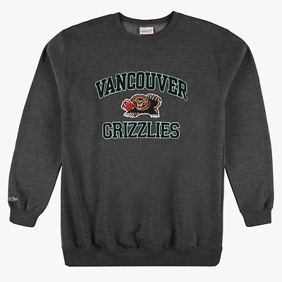 Men's Mitchell & Ness Heather Charcoal Memphis Grizzlies Hardwood Classics Big Tall Crewneck Sweatshirt