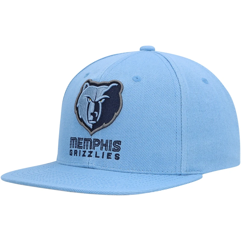 Men's Mitchell & Ness Light Blue Memphis Grizzlies Side Core 2.0 Snapback Hat