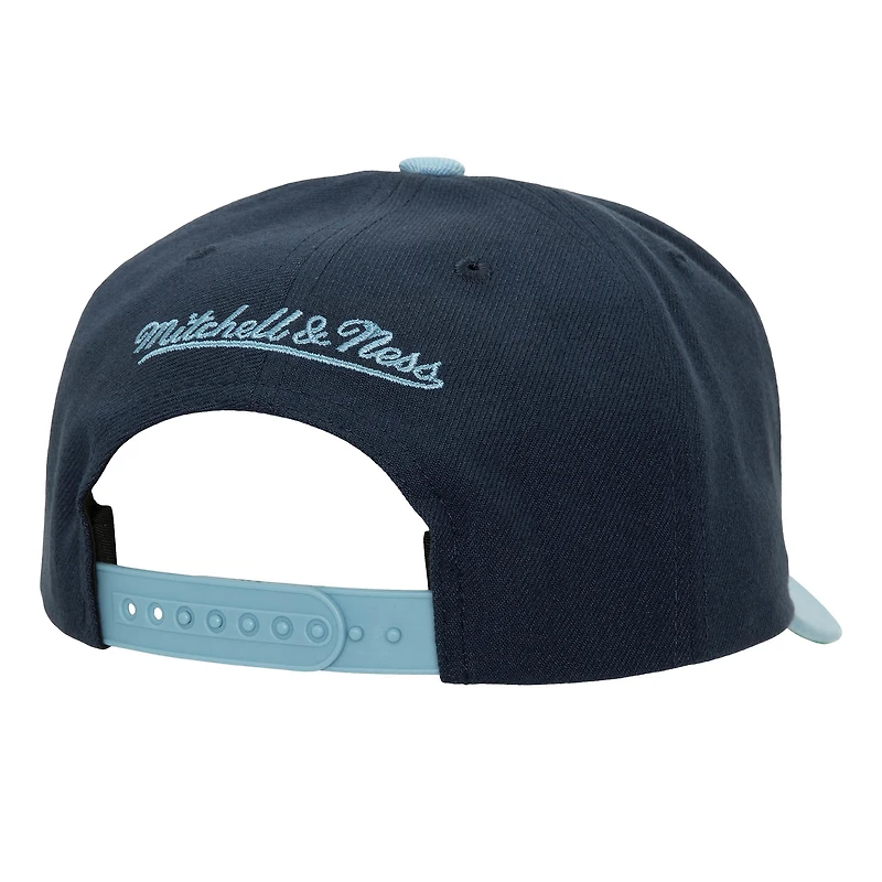 Casquette Snapback Memphis Grizzlies Soul XL Logo Pro Crown Snapback bleu marine/bleu clair Mitchell & Ness pour hommes