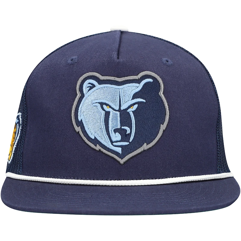 Casquette snapback Mitchell & Ness bleu marine Memphis Grizzlies Roper Trucker pour homme
