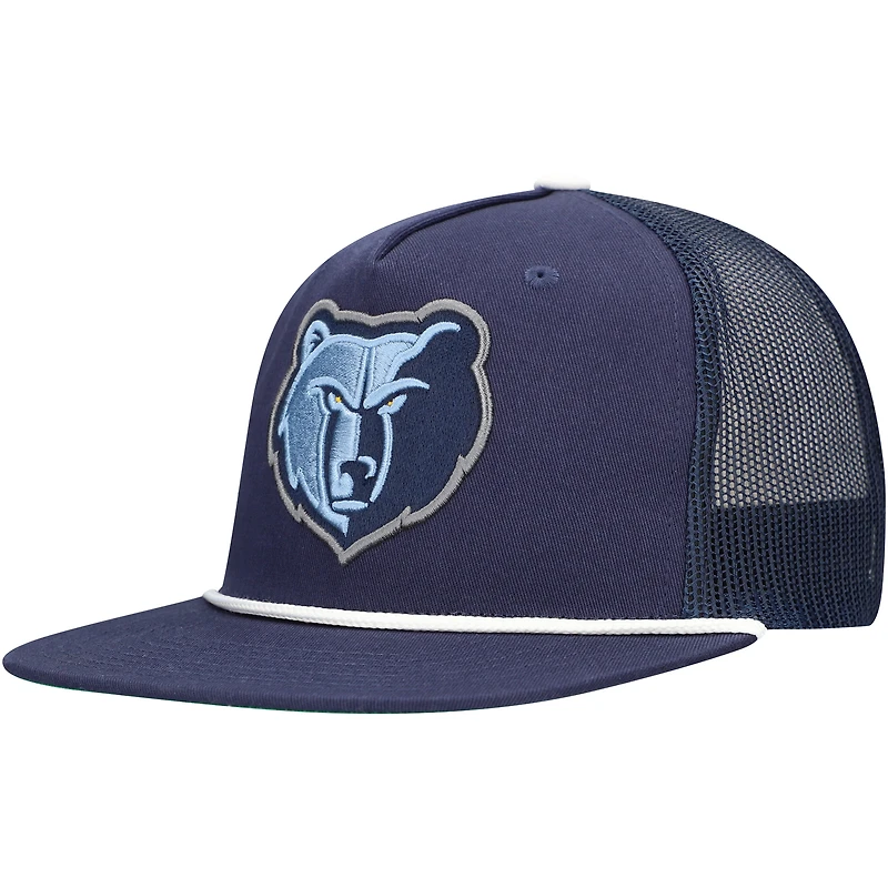 Casquette snapback Mitchell & Ness bleu marine Memphis Grizzlies Roper Trucker pour homme