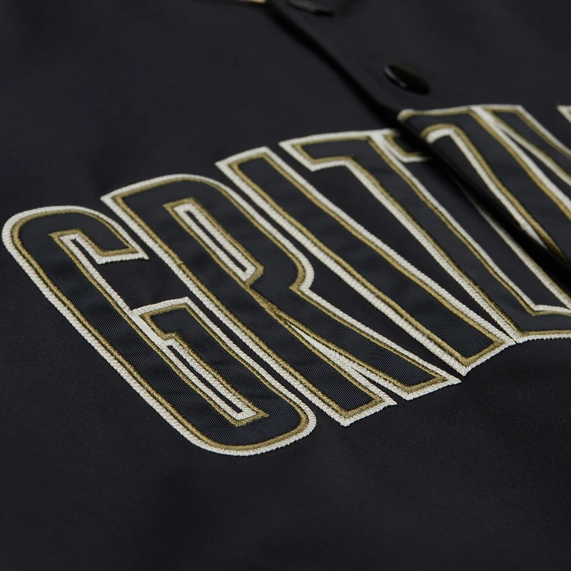 Veste Mitchell & Ness olive/noir Memphis Grizzlies Clutch Satin Raglan à boutons-pression pour homme