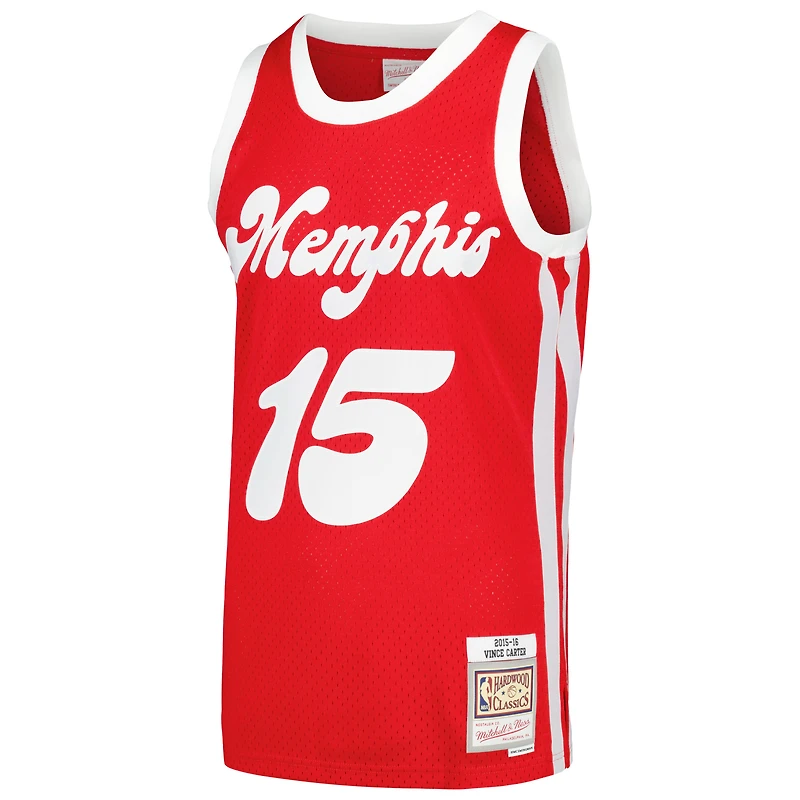 Maillot Swingman Mitchell & Ness Vince Carter rouge Memphis Grizzlies Hardwood Classics pour hommes
