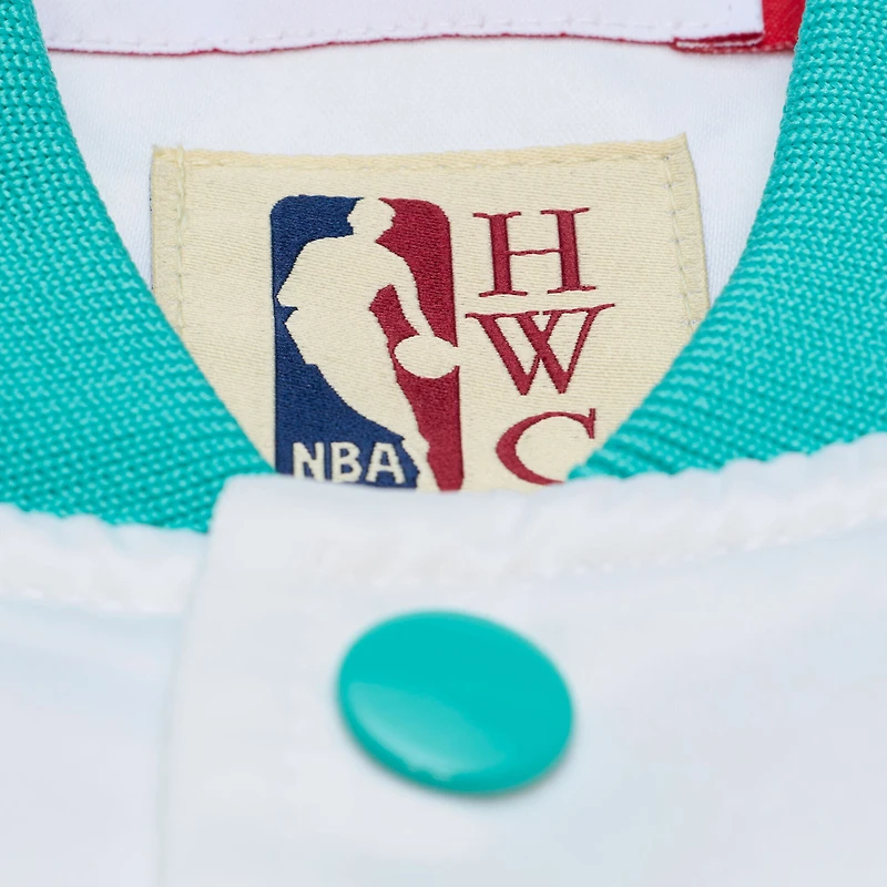 Men's Mitchell & Ness White Memphis Grizzlies Arctic Lightweight Full-Snap Satin Jacket