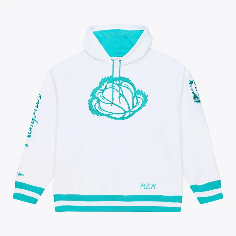 Men's Mitchell & Ness White Memphis Grizzlies Artic Fleece Hoodie