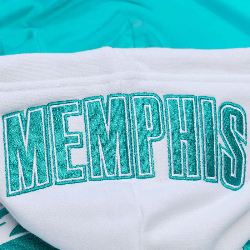 Sweat à capuche en polaire arctique Mitchell & Ness blanc Memphis Grizzlies pour homme